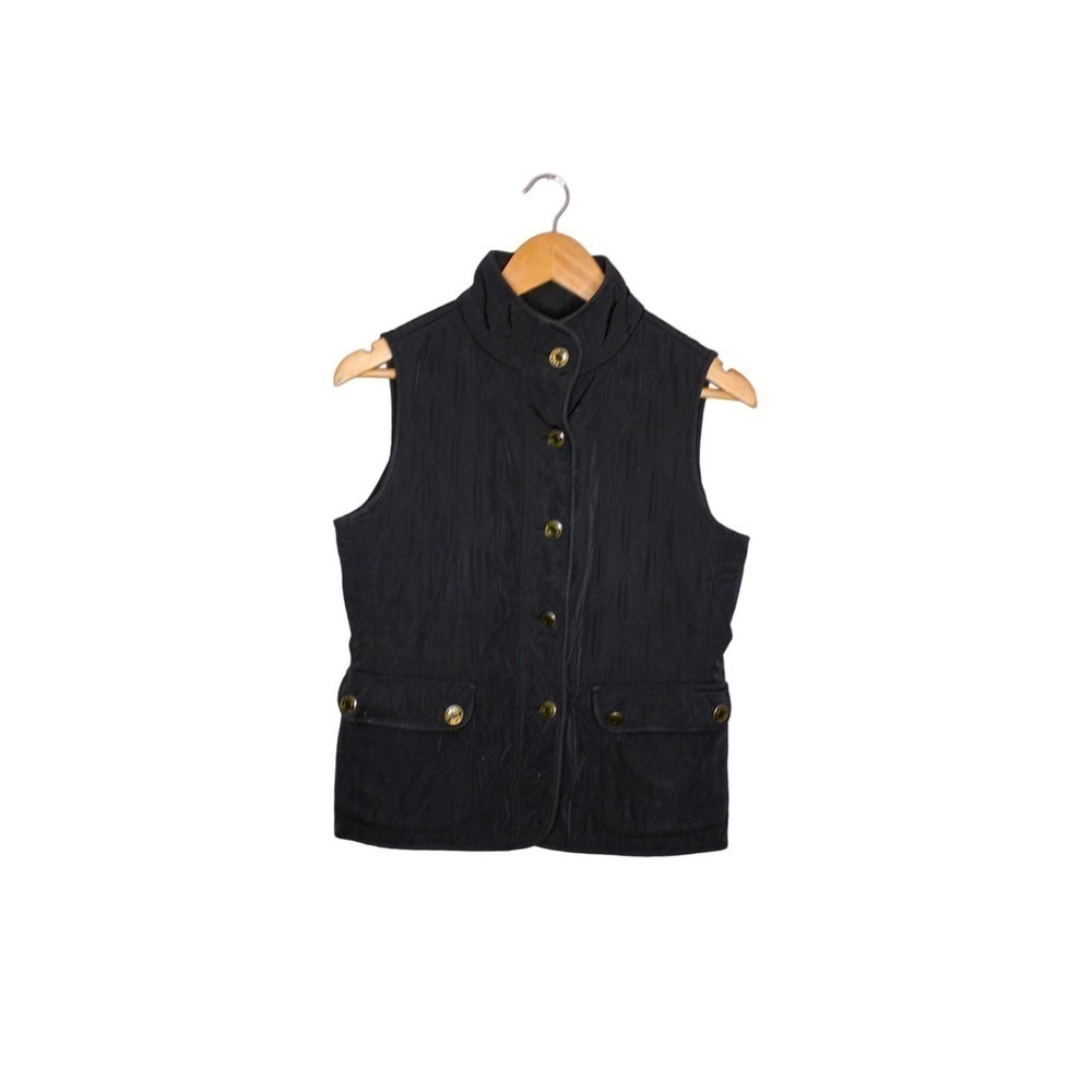 Talbots Petites Quilted Vest Black Size P
